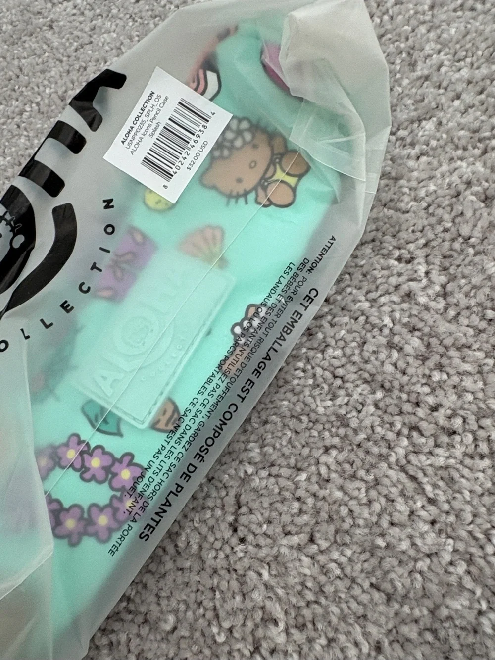 ALOHA Collection Hello Kitty Hawaii Exclu. Nylon Pencil Case Aloha Icons Splash